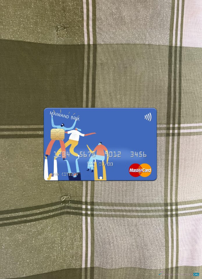 Download Afghanistan Maiwand Bank mastercard front Photoshop template